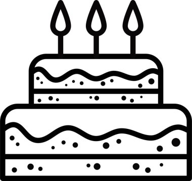 doğum günü pastası, basit vektör illüstrasyonu