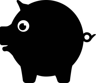 Piggy Bank web simgesi basit vektör illüstrasyonu