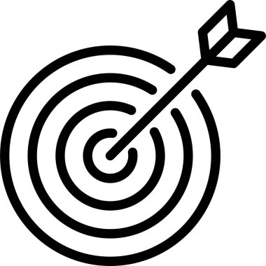 ok simgesi, vektör illüstrasyonu ile hedefi hedefle