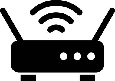 Kablosuz yönlendirici simgesi, vektör illüstrasyonu beyaz arkaplanda izole edildi 