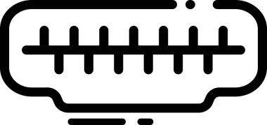 Çizgileri olan siyah çizgili bağlantı portu simgesi