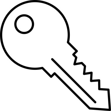 Beyaz arkaplanda eski anahtar simgesi vektör çizimi 