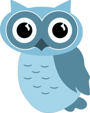 Beyaz arkaplanda baykuş simgesi, vektör illüstrasyonu 