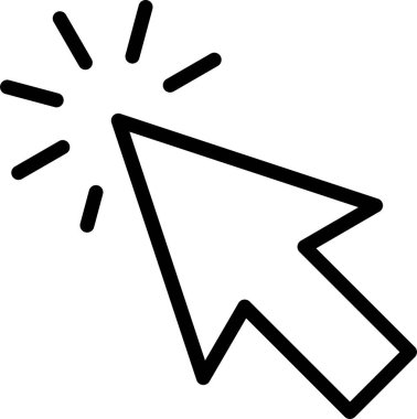 ok yönü imleç simgesi, beyaz arkaplan üzerindeki vektör illüstrasyonu  