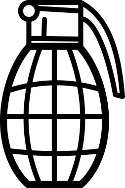 Siyah çizilmiş el bombası çizimi