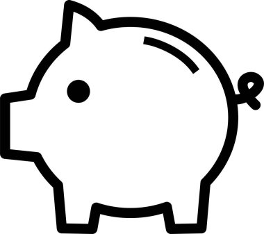 Piggy Bank web simgesi basit vektör illüstrasyonu