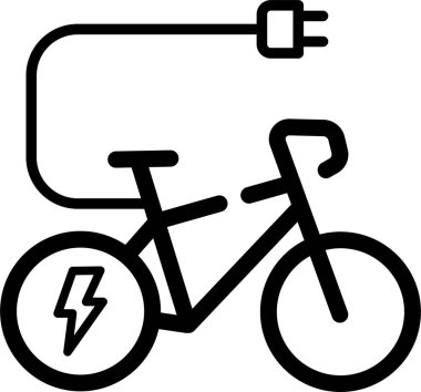 Elektrik Bisiklet simgesi, vektör illüstrasyonu