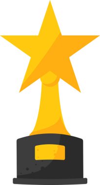  ödül kupa simgesi düz stil illüstrasyon tasarımı