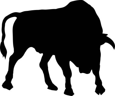 Yanlarda duran güçlü bizon silueti.