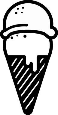 Ana hatlı dondurma konisi simgesi