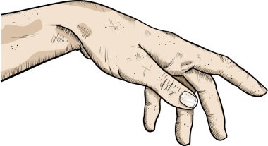 Parmakları olan el. vektör çizimi tasarımı