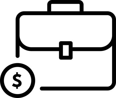 Evrak çantası. Web simgesi vektör illüstrasyonu