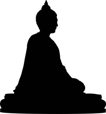 Lotus pozunda meditasyon yapan bir adamın silüeti.. 