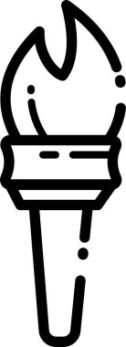 Alev dizaynlı basit siyah meşale simgesi