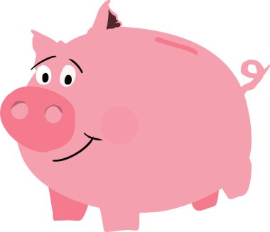 Piggy Bank web simgesi basit vektör illüstrasyonu