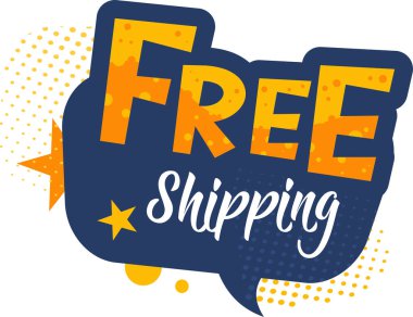 ücretsiz gönderim etiketi vektör illüstrasyonu