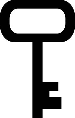 Beyaz arkaplanda eski anahtar simgesi vektör çizimi 