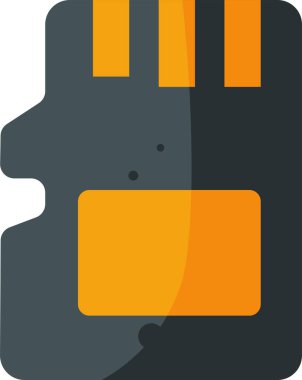 Resimde turuncu etiketli siyah hafıza kartı gösteriliyor