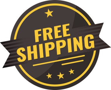 ücretsiz gönderim etiketi vektör illüstrasyonu