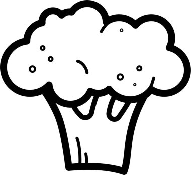 Kalın sapı gösteren basit brokoli çizimi