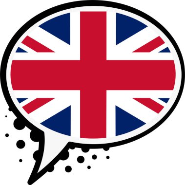 Birleşik Krallık bayrağıyla konuşma balonu