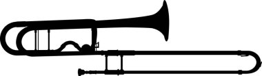 Beyaz arkaplanda basit düz trompet simgesi