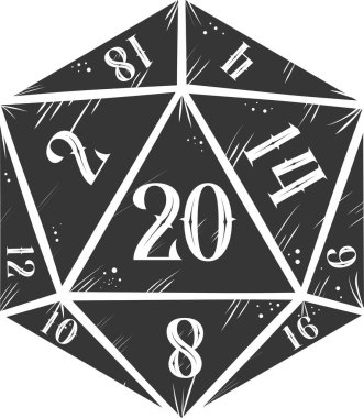 Retro zar simgesi, şık vektör illüstrasyonu 