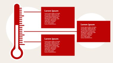 Sunum için termometre bilgi şablonu, vektör çizimi
