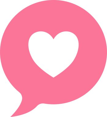 Basit düz aşk mesajı vektör simgesi