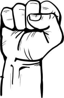 Bir yumruğun basit düz vektör çizimi