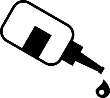 Eğik tutkal şişesi damlayan tek sıvı damlası