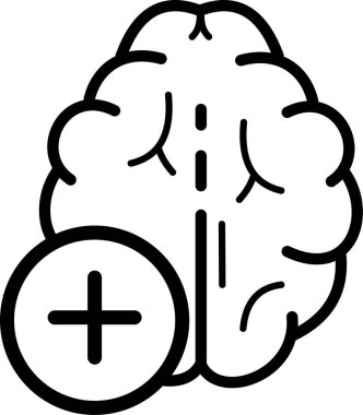 Beyin ikonu vektör illüstrasyonu. beyin işareti.