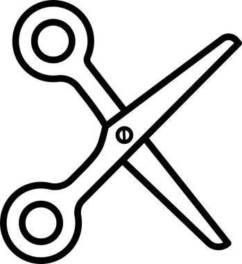 Beyaz Arkaplanda izole edilmiş makas biçimi simgesi 