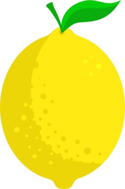 Beyaz arka planda taze limon, illüstrasyon, vektör