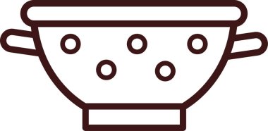 Yuvarlak kulpları gösteren basit süzgeç simgesi