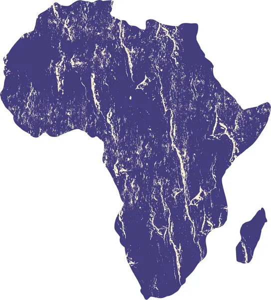 Grunge desenli harita Afrika kıtasının ana hatlarını gösteriyor
