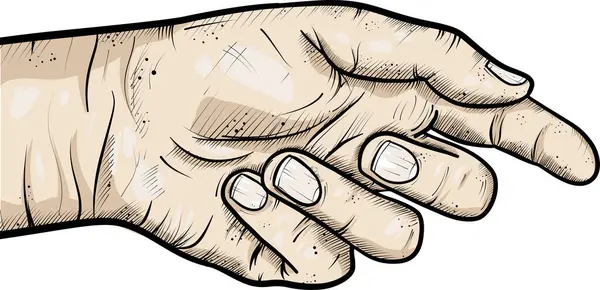 Açık insan avuç içini gösteren ayrıntılı illüstrasyon