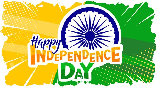 Hindistan 'ın bağımsızlık günü afişi, vektör illüstrasyonu