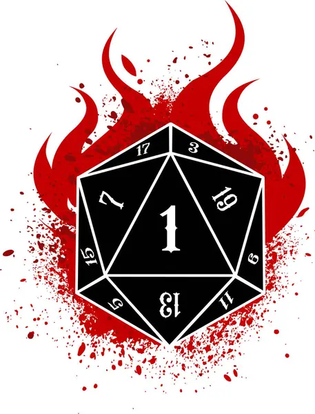  20 kenarlı zar (D20), vektör illüstrasyonu