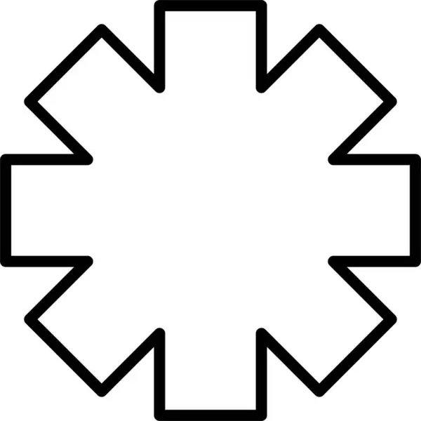 Siyah çizgili geometrik yıldız şekli sembolü