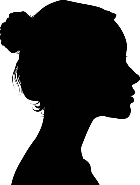 genç kadın silüeti. Vektör çizim.