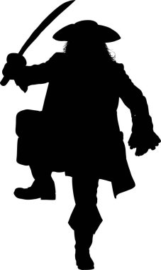 Siyah korsan silueti, vektör silueti 