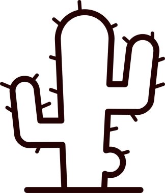  Basit kaktüs simgesi, vektör illüstrasyonu 
