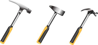 Çekiç Simgesi, Beyaz Arkaplan Vektör İllüstrasyonu 