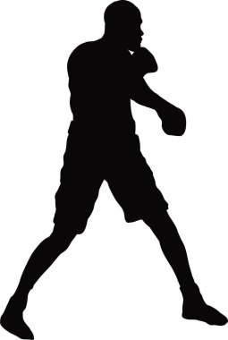 Erkek boksör vektör silueti çizimi