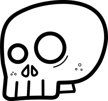 İnsan kafatası düz simgesi, vektör illüstrasyonu