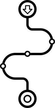 rota navigasyonu, konum GPS simgesi, vektör çizimi