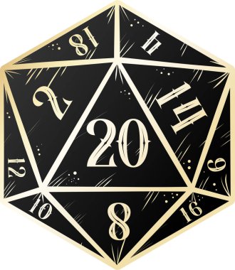 Retro zar simgesi, şık vektör illüstrasyonu 