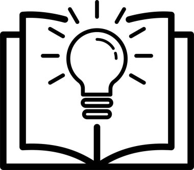 Kitap Düz Simgesi, Beyaz Arkaplan Vektör İllüstrasyonu 