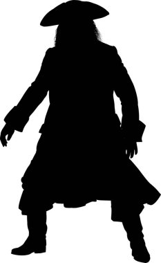 Siyah korsan silueti, vektör silueti 